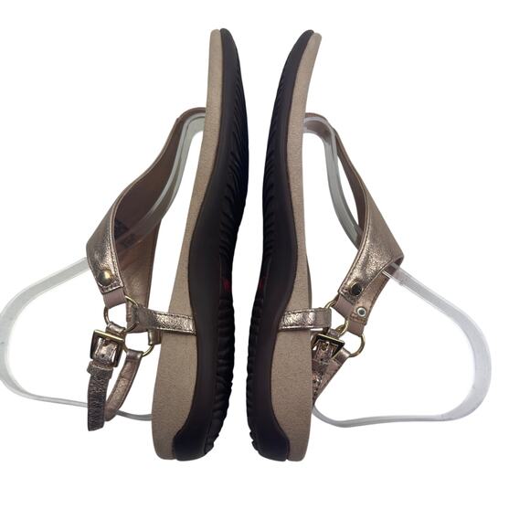 Vionic Kirra T-Strap Comfort Lightweight Metallic Champagne Sandals Women's 9 - Picture 5 of 8